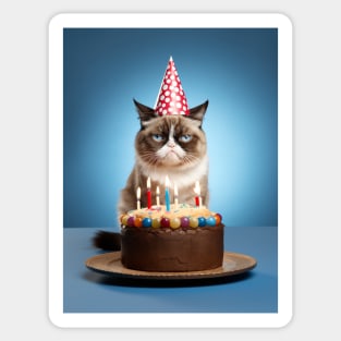 Happy Birthday Cat Sticker